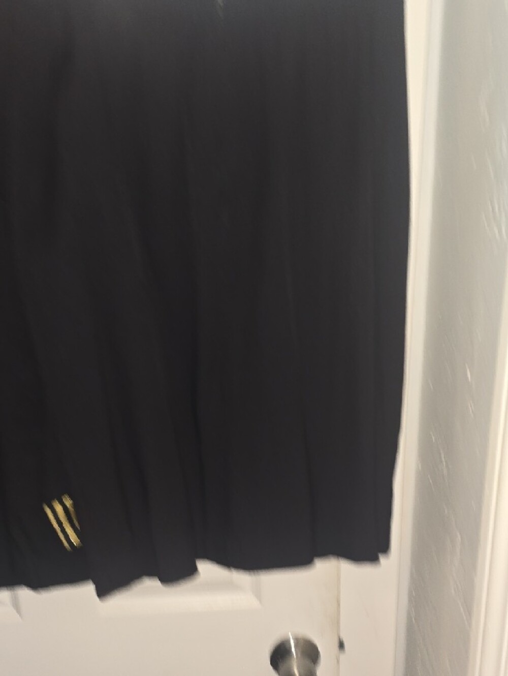 Black Women's Blazer & Skirt Set with Gold Striped Trim - Picture 8 of 9
